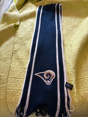 Navy and White Team Logo Knit Scarf